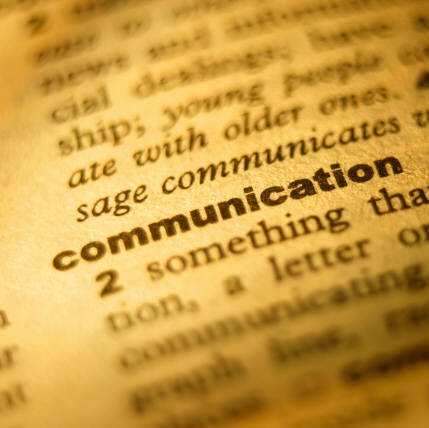 "Communication" text