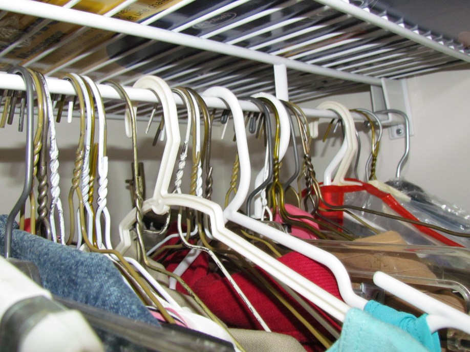 Clothes on hangers